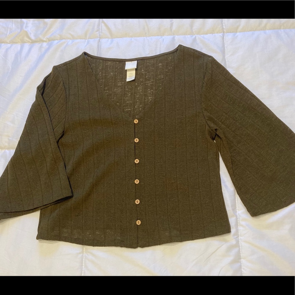 Olive Green XS cropped blouse